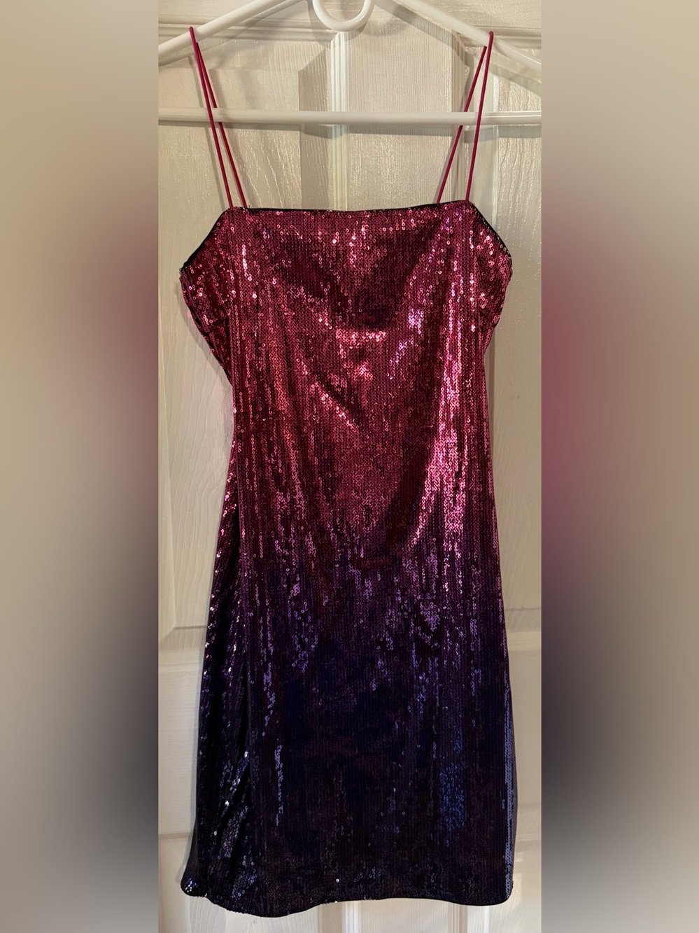 Bear Dance Pink to Purple Sequin Mini Slip Dress